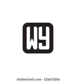 Initial letters WY rounded square shape monogram black simple logo
