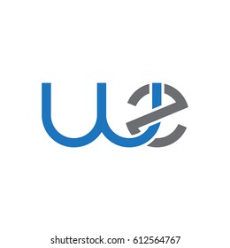 Initial letters wz, round overlapping lowercase logo modern design blue gray