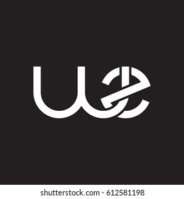 Initial letters wz, round overlapping chain shape lowercase logo modern design white black background