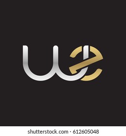 Initial letters wz, round overlapping chain shape lowercase logo modern design silver gold