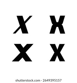 Initial Letters X Elegant Logo Modern Stock Vector.