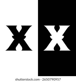 Initial Letters X Elegant Logo Modern Stock Vector.
