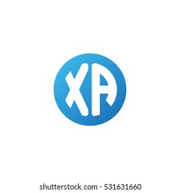 Initial letters XA circle shape blue simple logo