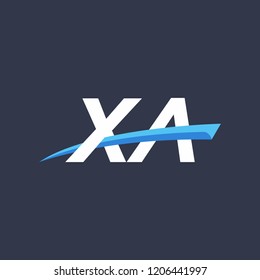 Initial letters XA illustrations designs with swoosh vector for company logo.