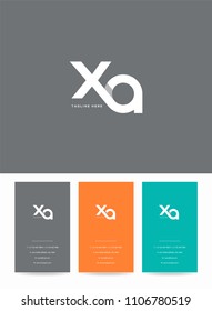 Initial letters XA logo icon with business card vector template.