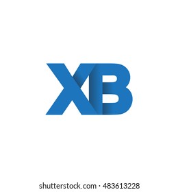 Initial letters XB overlapping fold logo blue