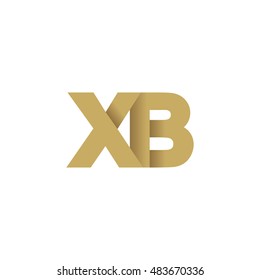 Initial letters XB overlapping fold logo brown gold