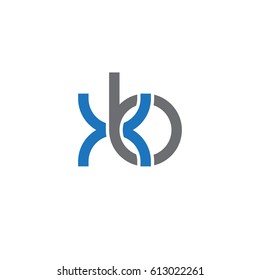 Initial letters xb, round overlapping lowercase logo modern design blue gray