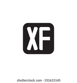 Initial letters XF rounded square shape monogram black simple logo