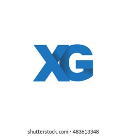 Initial letters XG overlapping fold logo blue
