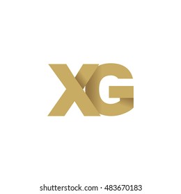 Initial letters XG overlapping fold logo brown gold