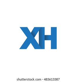 Initial letters XH overlapping fold logo blue