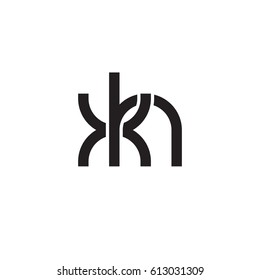 Initial letters xh, round overlapping lowercase logo modern design black