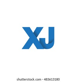 Initial letters XJ overlapping fold logo blue