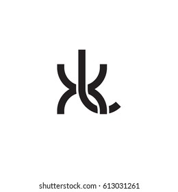 Initial letters xl, round overlapping lowercase logo modern design black