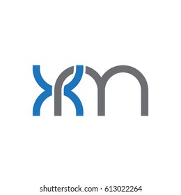 Initial letters xm, round overlapping lowercase logo modern design blue gray