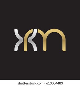 Initial letters xm, round overlapping chain shape lowercase logo modern design silver gold