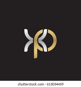 Initial letters xp, round overlapping chain shape lowercase logo modern design silver gold