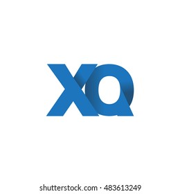 Initial letters XQ overlapping fold logo blue
