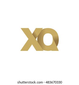 Initial letters XQ overlapping fold logo brown gold
