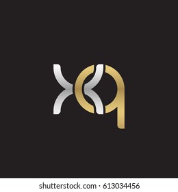 Initial letters xq, round overlapping chain shape lowercase logo modern design silver gold