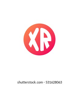 Initial letters XR circle shape red orange simple logo