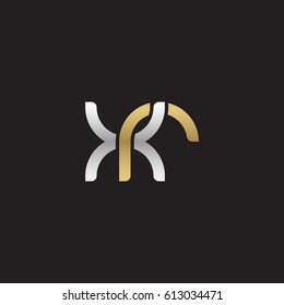 Initial letters xr, round overlapping chain shape lowercase logo modern design silver gold