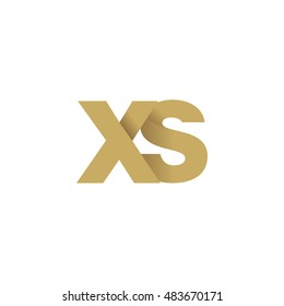 Initial letters XS overlapping fold logo brown gold