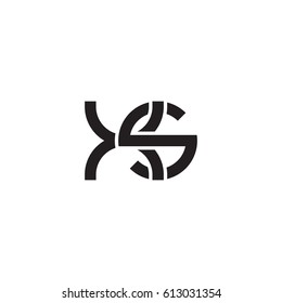 Initial letters xs, round overlapping lowercase logo modern design black
