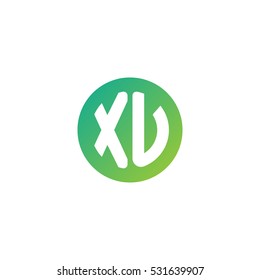 Initial letters XU circle shape green simple logo