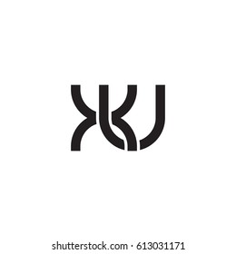 Initial letters xu, round overlapping lowercase logo modern design black