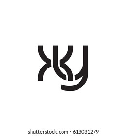 Initial letters xy, round overlapping lowercase logo modern design black