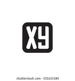 Initial letters XY rounded square shape monogram black simple logo