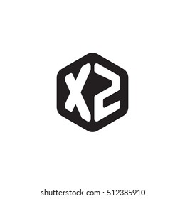 Initial letters XZ rounded hexagon shape monogram black simple modern logo