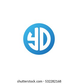 Initial letters YD circle shape blue simple logo