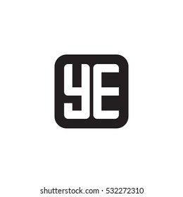 Initial letters YE rounded square shape monogram black simple logo