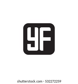 Initial letters YF rounded square shape monogram black simple logo