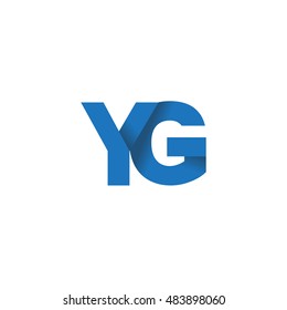 Initial letters YG overlapping fold logo blue