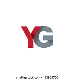Initial letters YG overlapping fold logo red gray