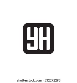 Initial letters YH rounded square shape monogram black simple logo