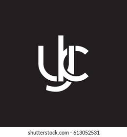 Initial letters yk, round overlapping lowercase logo modern design white black background