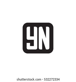 Initial letters YN rounded square shape monogram black simple logo