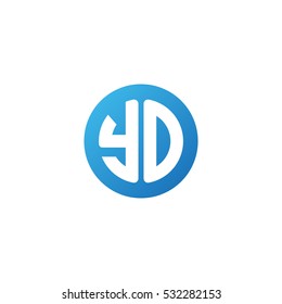 Initial letters YO circle shape blue simple logo