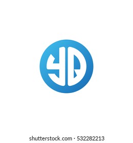 Initial letters YQ circle shape blue simple logo