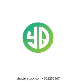 Initial letters YQ circle shape green simple logo