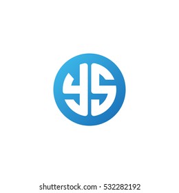 Initial letters YS circle shape blue simple logo