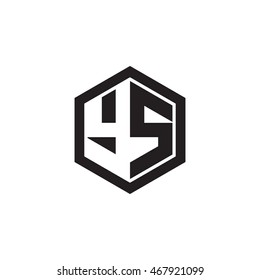 Initial letters YS negative space hexagon shape monogram logo