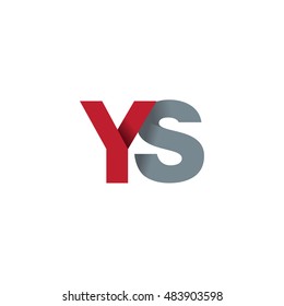 Initial letters YS overlapping fold logo red gray