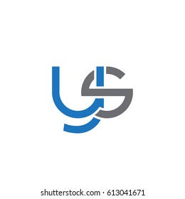 Initial letters ys, round overlapping lowercase logo modern design blue gray