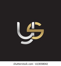 Initial letters ys, round overlapping lowercase logo modern design silver gold